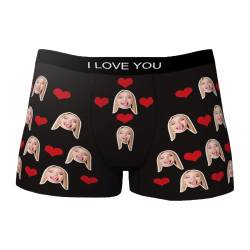 SOUFEEL Personalisiert Herren Boxershorts Unterwäsche mit Gesicht Bild, Unterhose Mehrfarbig lustig Geschenk Valentinstag Weihnacht für Freund Ehemann von SOUFEEL