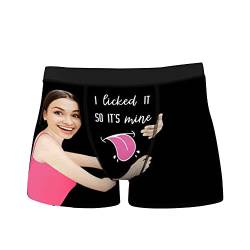 SOUFEEL Personalisiert Herren Boxershorts Unterwäsche mit Gesicht Bild, Unterhose Mehrfarbig lustig Geschenk Valentinstag Weihnacht für Freund Ehemann von SOUFEEL