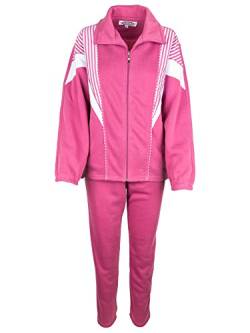 SOUNON Damen Baumwolle Trainingsanzug, Jogginganzug, Sportanzug, Freizeitanzug, Hausanzug Pink-Rosa, Groesse: L von SOUNON