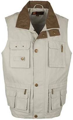 SOUNON Herren Micofaser Weste, Outdoor-Weste Beige, Groesse: M von SOUNON