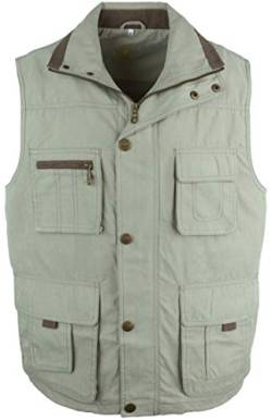 SOUNON Herren Micofaser Weste, Outdoor-Weste Beige (M2), Groesse: XL von SOUNON