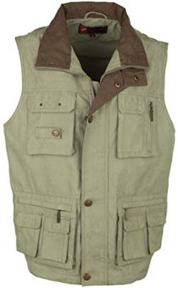 SOUNON Herren Micofaser Weste, Outdoor-Weste Khaki (M2), Groesse: 2XL von SOUNON