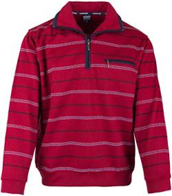 SOUNON Herren Sweatshirt, Polohemd, Pullover mit Hemdkragen, Meliert – Bordeauxrot (M3), Groesse L von SOUNON