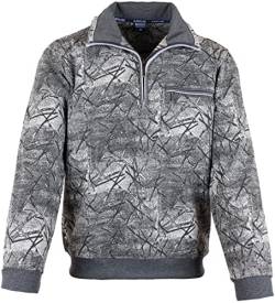 SOUNON Herren Sweatshirt, Polohemd, Pullover mit Hemdkragen, Meliert – Grau (M7), Groesse M von SOUNON