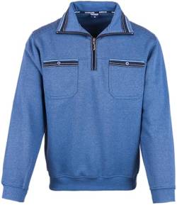 SOUNON Herren Sweatshirt, Polohemd, Pullover mit Hemdkragen, Meliert – Stahlblau (M2), Groesse 3XL von SOUNON