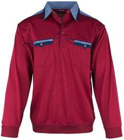 SOUNON Langarm-Poloshirt für Herren Bordeauxrot (M8), Groesse: M von SOUNON