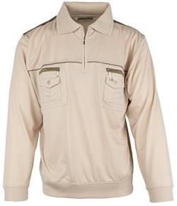 SOUNON Langarm-Poloshirt für Herren Sandbeige (M1), Groesse: L von SOUNON