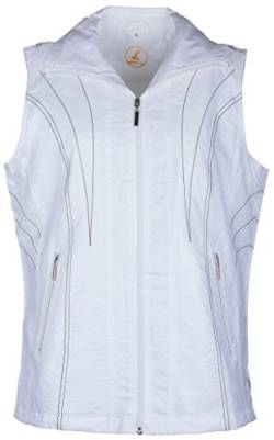 SOUNON Modische Damen Micro Satin Westen Weiss, Groesse: M von SOUNON