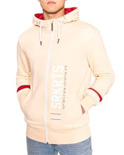 SOURKRAUTS Zipper Hoody Herren Oskar - Männer Tuning Kaputzenjacke in Peach - Hoodie in Größe M von SOURKRAUTS