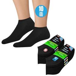 SOXCO 10 Paar Kurze Sneaker Socken Herren Damen Sportsocken Unisex mit Kissen - Helicopter Socks (EU 43-46, Schwarz) von SOXCO