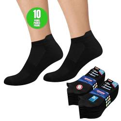 SOXCO 10 Paar Sneaker Socken Herren Damen Sportsocken Kurz Socken Unisex mit Kissen - Helicopter Socks (EU 43-46, Schwarz) von SOXCO