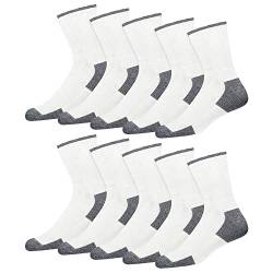 SOXCO 10 Paar Sportsocken Herren Socken mit Kissen (EU 39-42, Weiß) von SOXCO