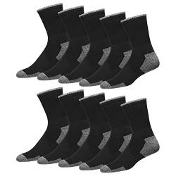 SOXCO 10 Paar Sportsocken Herren Socken mit Kissen (EU 43-46, Schwarz) von SOXCO