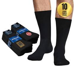 SOXCO Business Socken Herren Schwarze Socken, 10er-Pack, 43-46 von SOXCO