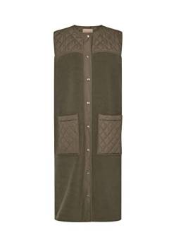 SOYACONCEPT Womens SC-Briane 1 Long quiltet Waistcoat w. Teddy. Weste, Dark Army, XX-Large von SOYACONCEPT