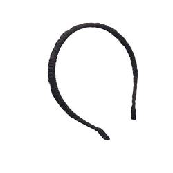 Stirnbänder mit plissiertem, mit Satin überzogenem Akzentdraht for Mädchen und Damen. Hübscheres mehrfarbiges Haarband118 (Color : Black) von SOYDAN