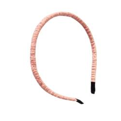 Stirnbänder mit plissiertem, mit Satin überzogenem Akzentdraht for Mädchen und Damen. Hübscheres mehrfarbiges Haarband118 (Color : Pink) von SOYDAN