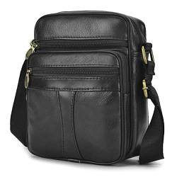 SPAHER Herren Tasche Leder Umhängetaschen Herren Handtaschen Ledertasche Herren Klein Leder Handgelenktasche Messenger Tasche Herren Schultertasche Geschenk für Männer von SPAHER