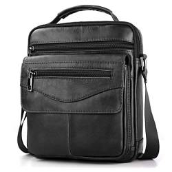 SPAHER Herrentasche Leder Umhaengetasche Handtasche Herren Tasche Echtes Leder Handgelenktasche Herren Schultertasche Crossbody Bag Geschenk für Männer von SPAHER