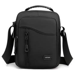 SPAHER Umhängetasche Herren Klein, Multi-Pocket Schultertasche Klein Wasserdicht Nylon Sling Crossbody Bag Herrentasche Mit Oberem Griff für Arbeit, Reise, Alltagsleben von SPAHER