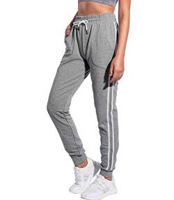 SPECIALMAGIC Damen Hosen Elastisch Bund Sweathose Sporthorse Jogginghose Sweatpants mit Tunnelzug Trainingshose Dunkelgrau XL von SPECIALMAGIC