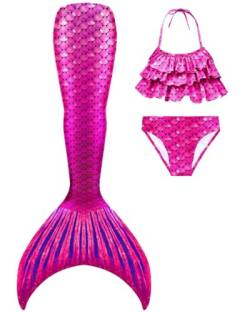 SPEEDEVE Mädchen Meerjungfrauenschwanz 3pcs Meerjungfrauen Bikini Set,ohne Monoflosse,R8,130 von SPEEDEVE