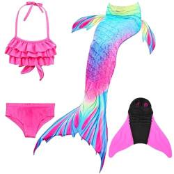 SPEEDEVE Mädchen Meerjungfrauenschwanz Zum Schwimmen Bikini Set,Fen-m9,140 von SPEEDEVE