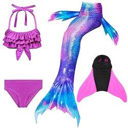 SPEEDEVE Mädchen Meerjungfrauenschwanz Zum Schwimmen Bikini Set,HEI-m9,140 von SPEEDEVE