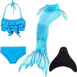 SPEEDEVE Meerjungfrauenschwanz Badeanzug mädchen Mermaid Tail mit Monoflosse,Hei-dh53,110 von SPEEDEVE