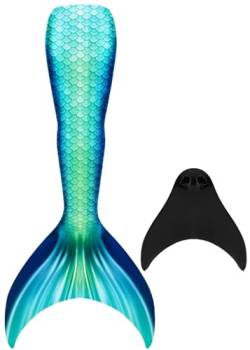 SPEEDEVE Meerjungfrauenschwanz Badeanzug mädchen Mermaid Tail mit Monoflosse,Lan-g5-2pc,160 von SPEEDEVE