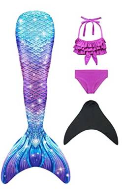 SPEEDEVE Meerjungfrauenschwanz zum Schwimmen Mädchen Meerjungfrau Flosse mit Bikini Set von SPEEDEVE