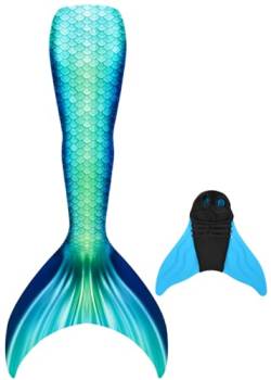 SPEEDEVE meerjungfrauenflosse mädchen Badeanzug Mermaid Tail mit Monoflosse,2PC-dlan-j15,164 von SPEEDEVE