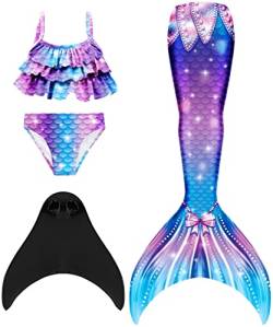 SPEEDEVE meerjungfrauenflosse mädchen Badeanzug Mermaid Tail mit Monoflosse,Fen-r1,140 von SPEEDEVE