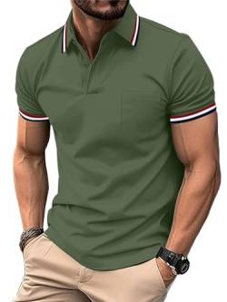 SPEEDRUN Poloshirt Herren Sommer Polohemd Schnelltrocknend Atmungsaktives Poloshirts mit Brusttasche Outdoor Golf Tennis Casual Kurzarm Hemd T-Shirt von SPEEDRUN