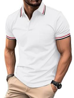 SPEEDRUN Poloshirt Herren Sommer Polohemd Schnelltrocknend Atmungsaktives Poloshirts mit Brusttasche Outdoor Golf Tennis Casual Kurzarm Hemd T-Shirt von SPEEDRUN