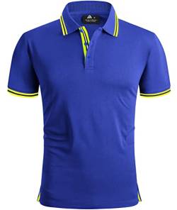 SPEEDRUN Poloshirt Herren Sommer Polohemd Schnelltrocknend Atmungsaktives Poloshirts mit Brusttasche Outdoor Golf Tennis Casual Kurzarm Hemd T-Shirt von SPEEDRUN