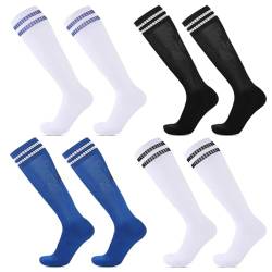 SPERMUOY Fußballsocken Kinder,4 Paar Sportliche Fußball Socken Kinder Jugend Fußball Socken,Sportsocken Fußball Socken Trainingssocken Fussball Socken für Jungen und Mädchen Fußballtraining,Sport von SPERMUOY