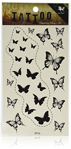 SPESTYLE wasserdicht ungiftig temporäre Tätowierung stickersnew Design schwarze Schmetterlinge temporäre Tattoos von SPESTYLE