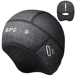 SPGOOD Fahrrad Mütze Radmütze Helm Unterziehmütze Herren/Damen Fahrrad Kappe Sportmütze Laufmütze Bike Warm Cap Winter Winddichte Wintermütze Atmungsaktiv Helmmütze (Grau Damen) von SPGOOD