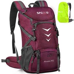 SPGOOD Wanderrucksack 40L/50L,Herren Damen Trekkingrucksäcke mit Regenhülle,Leicht Hiking Rucksack,Hohe Kapazität Wasserdicht Camping Rucksack,Reiserucksack Fahrradrucksack von SPGOOD