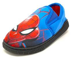 SPIDER-MAN Jungen oder Mädchen Marvel Spiderman Kinderhausschuhe, Blau, Größe 1 UK, 33 EU von SPIDER-MAN