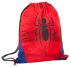 Spiderman Turnbeutel mit Kordelzug, für Jungen, Marvel-Motiv, Turnbeutel, Kinder, Schulrucksack, rot / blau, Einheitsgröße, Beutel mit Kordelzug von SPIDER-MAN