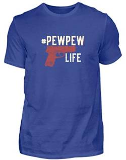 Pewpew Life - Pew Pew Leben - Gewehr, Schuss, Schießen, Waffen, Pistole, Männer, Gamer - Herren Shirt -M-Royalblau von SPIRITSHIRTSHOP
