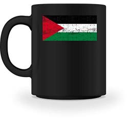 SPIRITSHIRTSHOP Flagge Palästinas - Fahne, Palästina, Palästinensisch, Staat, Herkunft, Land, Bürger, Mann - Tasse -M-Schwarz von SPIRITSHIRTSHOP