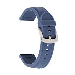 CAREG Silikon Gummi -Uhrengurt 18mm 20 mm 22 mm 24mm Uhrenband Uhrengurt Diving wasserdichtes Armband Ersatzkompatibel mit Männern Frauen Durable (Color : Blue silver, Size : 20mm) von SPJKSO