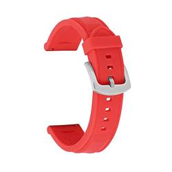 CAREG Silikon Gummi -Uhrengurt 18mm 20 mm 22 mm 24mm Uhrenband Uhrengurt Diving wasserdichtes Armband Ersatzkompatibel mit Männern Frauen Durable (Color : Red silver, Size : 18mm) von SPJKSO