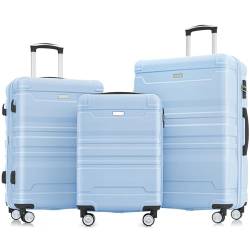 SPOFLYINN 3-teiliges Hartschalen-Gepäck-Set, erweiterbare Koffer-Sets mit Spinnrädern und TSA-Schloss für Reisen (50,8 cm / 61 cm / 71 cm), Dunkelgrau2, Casual von SPOFLYINN