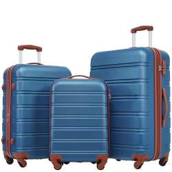 SPOFLYINN Gepäck-Sets, 3-teilig, leicht, erweiterbar, mit TSA-Schlössern, 360° drehbare Räder, geräumiger Stauraum, Hartschalenkoffer, 50,8 cm, 61,1 cm, 71,1 cm erhältlich, Marineblau, Einheitsgröße, von SPOFLYINN