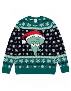 SPONGEBOB SQUAREPANTS Heren Green Squidward Christmas Jumper | Feestelijke Cartoon trui Vier de feestdagen met deze Spongebob Inspired Knitwear | Ideaal Cadeau voor chagrijnige mannen von SPONGEBOB SQUAREPANTS