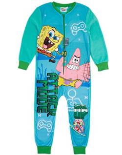 SPONGEBOB SQUAREPANTS Jungen Gamer Blue Onesie | All-in-One-Gaming-Fleece-Loungewear | Kinder-Pyjama-Pyjama-Schlafanzug-Nachtwäsche | Gemütliche Geschenkartikel – 3–4 Jahre von SPONGEBOB SQUAREPANTS